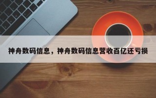 神舟数码信息，神舟数码信息营收百亿还亏损